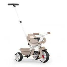 Smoby Tricycle Be Move Confort Beige, Modèle évolutif 3 en 1 pour enfants de 10 mois à 3 ans, avec canne parentale, siège sécurisé et pneus silencieux