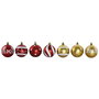 Boules de Noël Home ESPRIT Rouge Doré PVC 25 x 6 x 25 cm (16 Pièces)