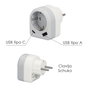MAURER Adaptateur Schuko avec 2 prises, 1 USB-A et 1 USB-C