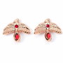 THE CARAT SHOP - Boucles d'oreilles Harry Potter Fawkes or rose - Alliage zinc sans nickel ni plomb - Détails émaillés