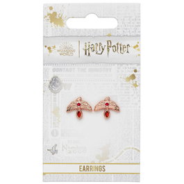 THE CARAT SHOP - Boucles d'oreilles Harry Potter Fawkes or rose - Alliage zinc sans nickel ni plomb - Détails émaillés