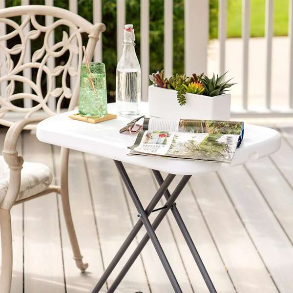 Color Baby - Table d'appoint pliable réglable 3 positions Lifetime 66 x 46 x H 61/71 cm