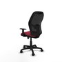 Chaise Alocén Synchrone/Traslack tissu Bordeaux Maille Noir Structure polyamide noire Accoudoir 1D Sans appui-tête Roulettes en nylon 50 mm