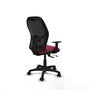 Chaise Alocén Synchrone/Traslack tissu Bordeaux Maille Noir Structure polyamide noire Accoudoir 1D Sans appui-tête Roulettes en nylon 50 mm