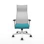 Piqueras y Crespo Albacete Chaise de Bureau Turquoise et Blanche