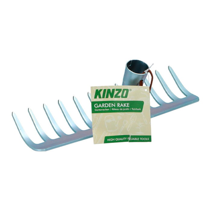 Kinzo Râteau de jardin métallique gris 29,5 x 12,5 x 7 cm