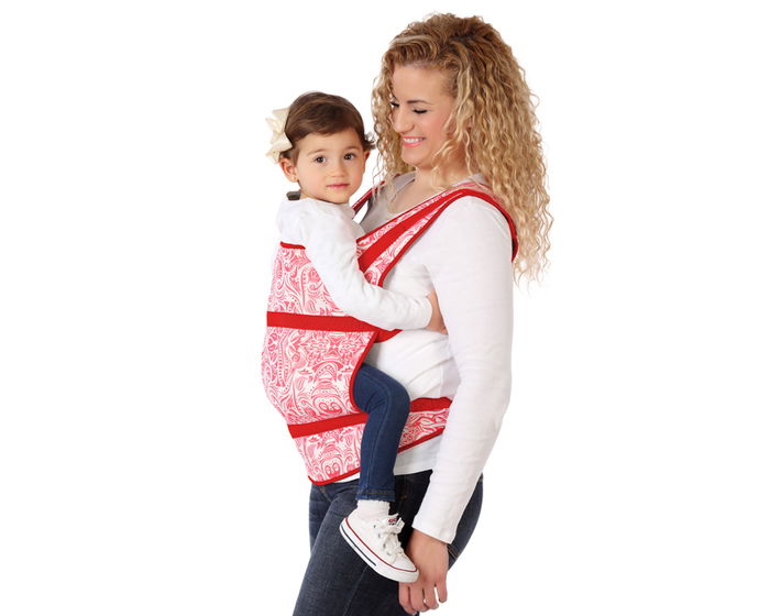 KioKids Porte-bébé ergonomique aquatique en néoprene pour bain, avec attache frontale et dorsale, pour bébés dès 4 mois, Modèle rouge