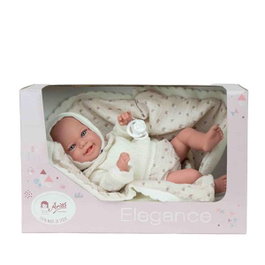 Muñecas Arias Poupée Elegance 35 cm, bébé beige avec couverture