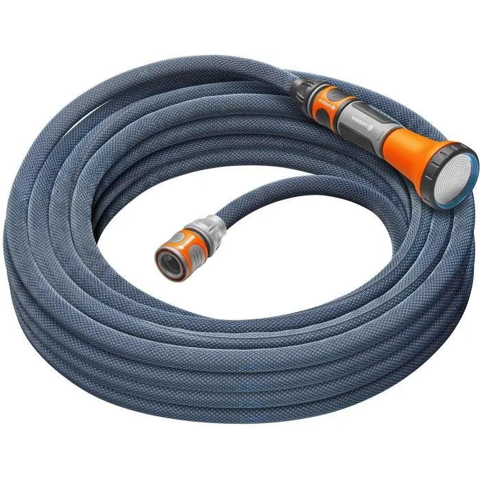 Gardena Kit Tuyau Liano Xtreme 15 mètres - Raccords Système Original, Ø Int. 13 mm, Résistance 35 bar, Inclus Lance 18310 - Réf. 18465-20