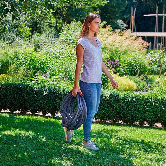 Gardena Liano Kit tuyau textile Ø13 mm (1/2 pouce) 15 m avec raccords, lance et stop eau - 35 bar