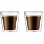 Bodum - Set de 2 Verres à Double Paroi Canteen 0.1 L - Transparent - Verre Borosilicate pour Boissons Chaudes et Froides