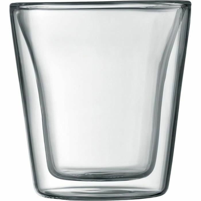 Bodum - Set de 2 Verres à Double Paroi Canteen 0.1 L - Transparent - Verre Borosilicate pour Boissons Chaudes et Froides