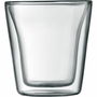 Bodum - Set de 2 Verres à Double Paroi Canteen 0.1 L - Transparent - Verre Borosilicate pour Boissons Chaudes et Froides