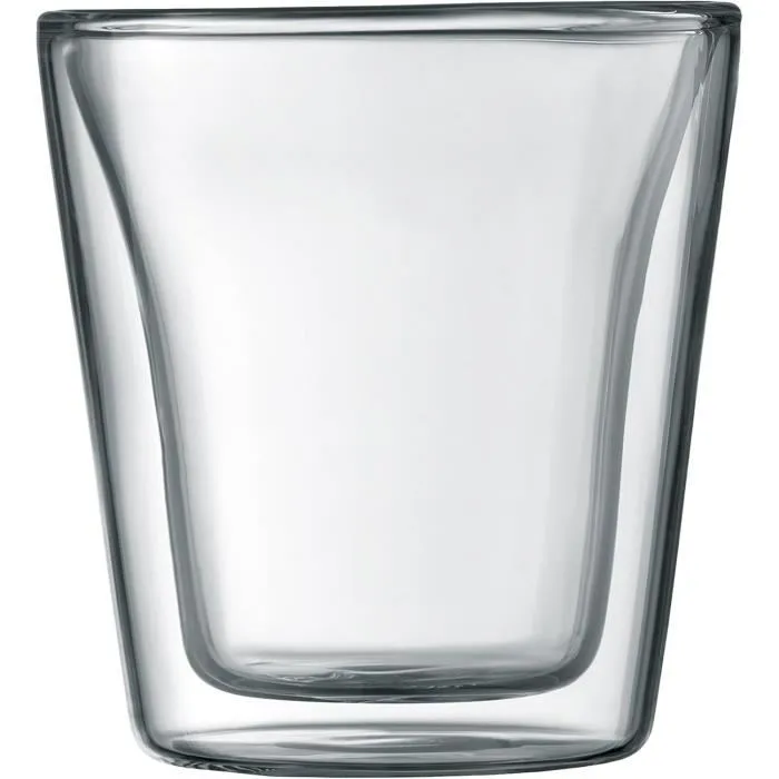 Bodum - Set de 2 Verres à Double Paroi Canteen 0.1 L - Transparent - Verre Borosilicate pour Boissons Chaudes et Froides Bodum - Set de 2 Verres à Double Paroi Canteen 0.1 L - Transparent - Verre Borosilicate pour Boissons Chaudes et Froides