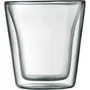 Bodum - Set de 2 Verres à Double Paroi Canteen 0.1 L - Transparent - Verre Borosilicate pour Boissons Chaudes et Froides