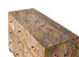 GINER Y COLOMER Commode en bois de manguier massif avec 10 tiroirs de différentes tailles et décoration de fleurs peintes à la main - Couleur naturel