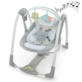 Ingenuity Balancelle Électrique Plébébé INGENUITY Hugs & Hoots - Cadeau bébé, 5 vitesses, mélodies, barre d'activité et piles longue durée