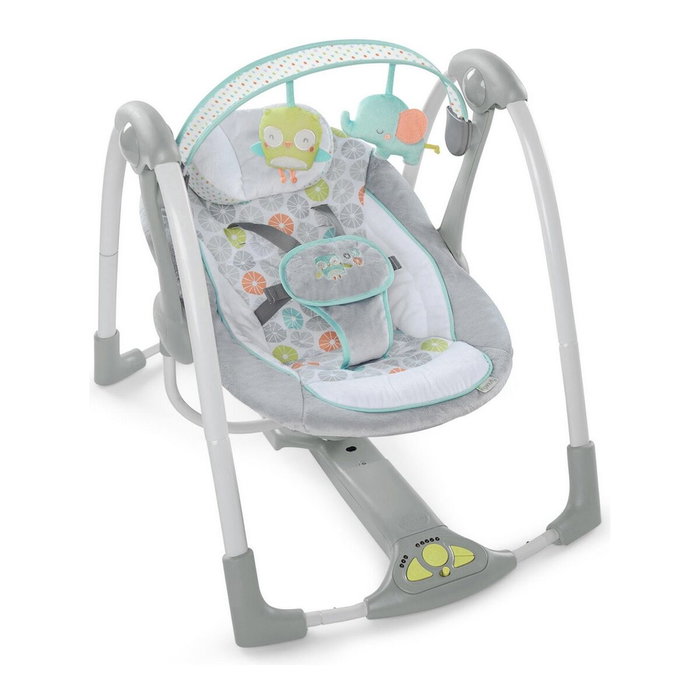 Ingenuity Balancelle électrique pliable Swing and Go Hugs & Hoots - Blanc et gris Ingenuity Balancelle électrique pliable Swing and Go Hugs & Hoots - Blanc et gris
