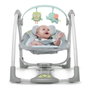 Ingenuity Balancelle électrique pliable Swing and Go Hugs & Hoots - Blanc et gris