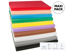 Innspiro Maxi Pack Escolar 100 feuilles de mousse EVA assorties 20x30cm 2mm