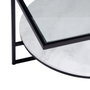BigBuy Home Table Basse Blanc Noir Verre Marbre Fer 80 x 80 x 46,5 cm
