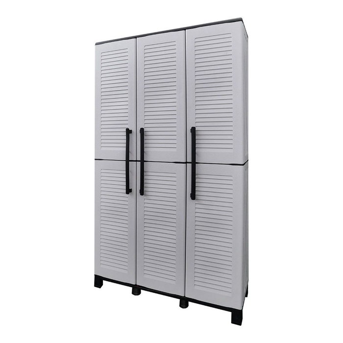 Art Plast Armoire haute avec étagères et porte-balais gris clair, 102 x 37 x 169 cm Art Plast Armoire haute avec étagères et porte-balais gris clair, 102 x 37 x 169 cm