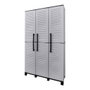 Art Plast Armoire haute avec étagères et porte-balais gris clair, 102 x 37 x 169 cm