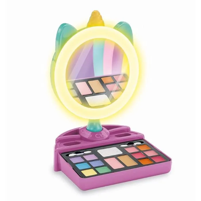 Clementoni Miroir de Maquillage Licorne avec Anneau Lumineux, Palette de Maquillage et Compartiments de Rangement pour Accessoires - Fille dès 7 Ans Clementoni Miroir de Maquillage Licorne avec Anneau Lumineux, Palette de Maquillage et Compartiments de Rangement pour Accessoires - Fille dès 7 Ans