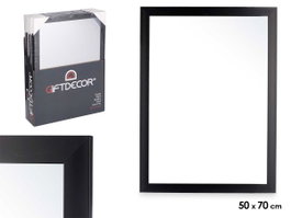 Giftdecor Miroir Noir 55,5x75 cm avec Cadre en Plastique Cristal (Set de 8)