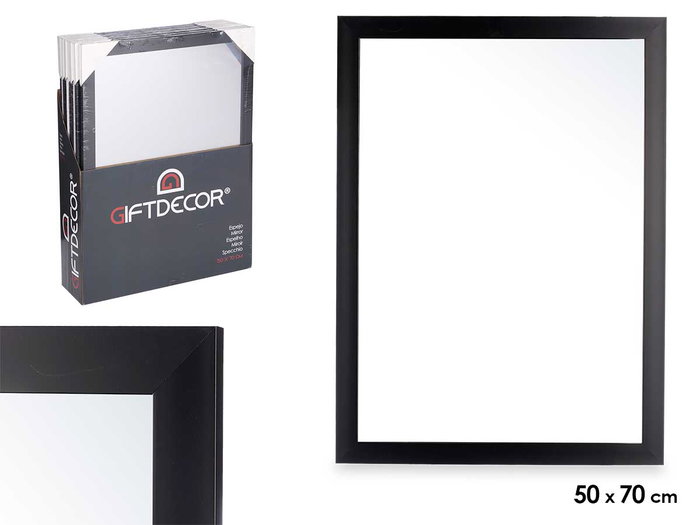 Giftdecor Miroir Noir 55,5x75 cm avec Cadre en Plastique Cristal (Set de 8) Giftdecor Miroir Noir 55,5x75 cm avec Cadre en Plastique Cristal (Set de 8)