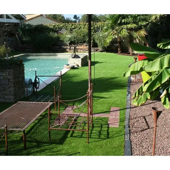 Exelgreen Gazon Synthétique Natura 2D 124414 - Rouleau 1x5m, Hauteur 40mm, Densité 2050g/m², PE/PP, Traitement UV