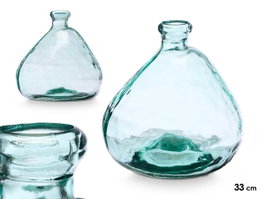 GIFTDECOR Vase en verre recyclé irrégulier 33 cm transparent