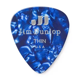 DUNLOP Pack de 72 médiators Genuine Celluloid Classic Bleu Nacré - Thin