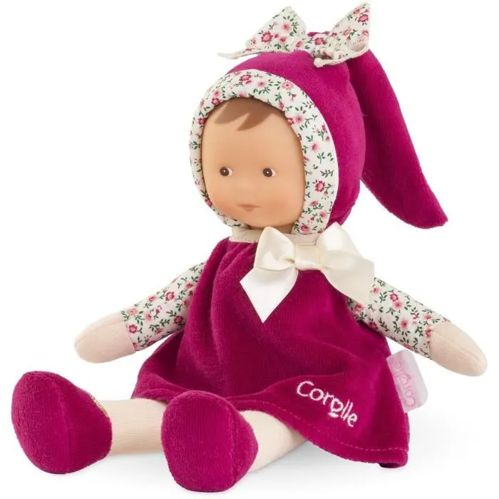 Corolle - Doudou Miss Rose Grenadine 25 cm - Poupée de veille à senteur vanille - Pour bébé dès la naissance