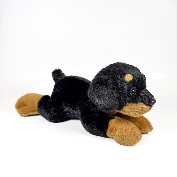 Peluche Rottweiler Couché 25cm - Jouet Licencié BOCALAN - DEQUBE 939D00296