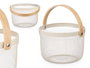 Kinvara Panier Rond avec Anse Crème 28x20x27 cm (Set de 12)