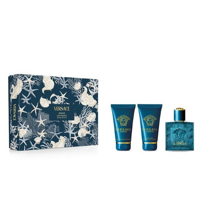 Versace Coffret Parfum Eros Homme, Eau de Toilette 50 ml + Gel Douche 50 ml + Baume Après-Rasage Hydratant 50 ml Versace Coffret Parfum Eros Homme, Eau de Toilette 50 ml + Gel Douche 50 ml + Baume Après-Rasage Hydratant 50 ml