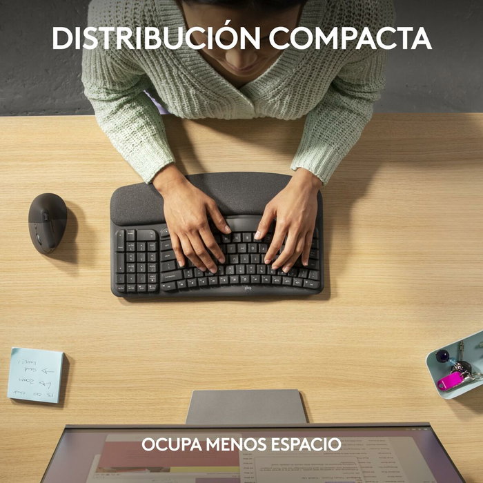 clavier et souris Logitech Graphite Acier Espagnol Qwerty