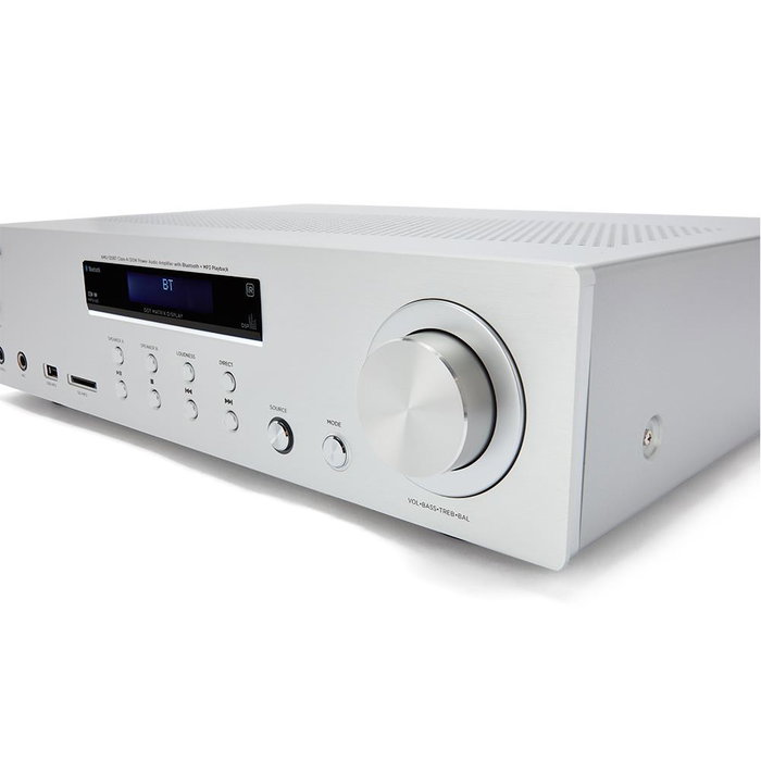 Aiwa AMU-120BT Amplificateur Stéréo 120W Bluetooth 5.0 USB SD Entrées Multiples Argent