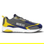 Sparco S00129243BMGI Botines T 43 Bleu-Jaune Cuir Suédé Maille Fibres Café Semelle Rembourrée