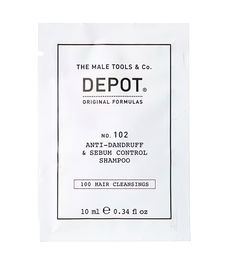 Depot Shampooing Complexe botanique No. 102 - 100 Hair Cleansing, Antipelliculaire et contrôle du sébum pour hommes, 10 ml