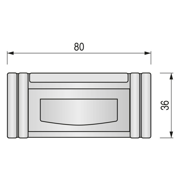 DUVER Tirador Zamak 80X36, Tirant de Meuble pour Tiroir, Finition Or