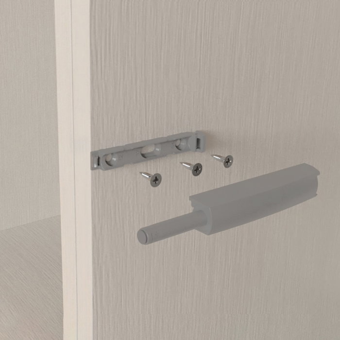 Emuca Lot de 10 serrures de porte à visser dans le meuble avec réglage Push Lite, longueur 80mm, Amortisseur, Plastique, Gris