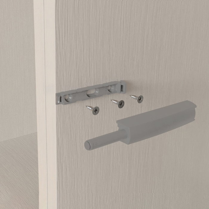 Emuca Lot de 10 serrures de porte à visser dans le meuble avec réglage Push Lite, longueur 80mm, Amortisseur, Plastique, Gris Emuca Lot de 10 serrures de porte à visser dans le meuble avec réglage Push Lite, longueur 80mm, Amortisseur, Plastique, Gris