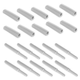 Emuca Lot de 10 serrures de porte à visser dans le meuble avec réglage Push Lite, longueur 80mm, Amortisseur, Plastique, Gris