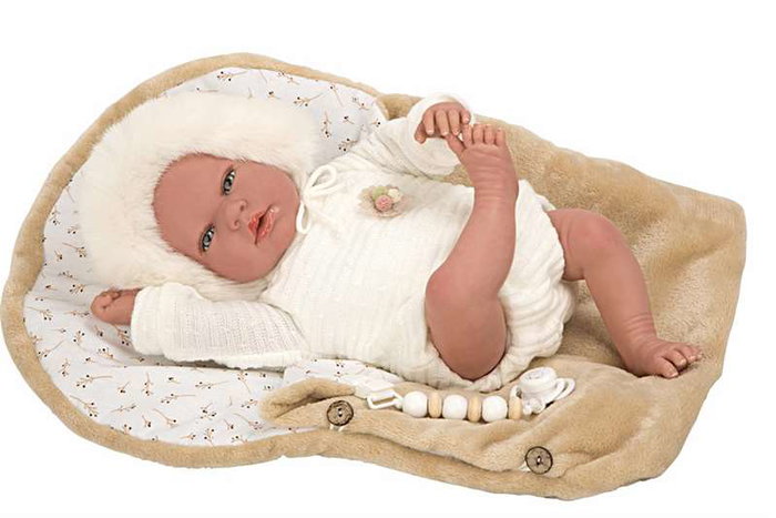 Muñecas Arias Reborn Alejandra - Poupée réaliste avec poids de 40 cm, inclut tétine - Version espagnole