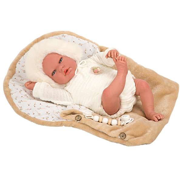 Muñecas Arias Reborn Alejandra - Poupée réaliste avec poids de 40 cm, inclut tétine - Version espagnole