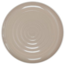 Home Deco Factory Assiette en Grès Bicolore Beige 26,5 cm