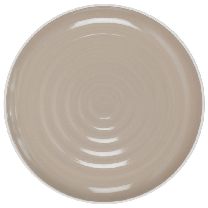 Home Deco Factory Assiette en Grès Bicolore Beige 26,5 cm Home Deco Factory Assiette en Grès Bicolore Beige 26,5 cm