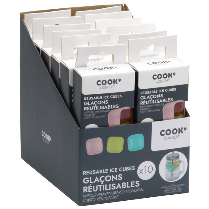 Cook Concept Set de 10 glaçons réutilisables en plastique Cook Concept Set de 10 glaçons réutilisables en plastique